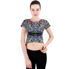 Colorful-17 Crew Neck Crop Top by ArtworkByPatrick