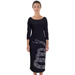 Gadsden Flag Don t Tread On Me Quarter Sleeve Midi Bodycon Dress by snek