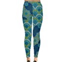 Steel Blue Geometric Scales Print Leggings  View2