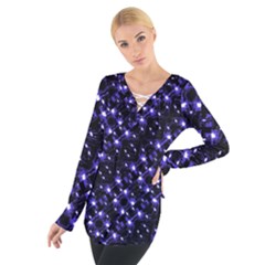 Dark Galaxy Stripes Pattern Tie Up Tee by dflcprints