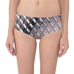 3d Abstract Pattern Mid-waist Bikini Bottoms