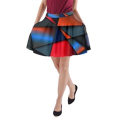 3d And Abstract A-Line Pocket Skirt