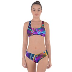 3d Cube Dice Neon Criss Cross Bikini Set