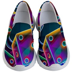 3d Cube Dice Neon Kid s Lightweight Slip Ons