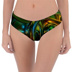 3d Transparent Glass Shapes Mixture Of Dark Yellow Green Glass Mixture Artistic Glassworks Reversible Classic Bikini Bottoms