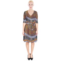 Aboriginal Traditional Pattern Wrap Up Cocktail Dress