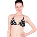 Abstract Multicolor Cubes 3d Quilt Fabric Bikini Top View1