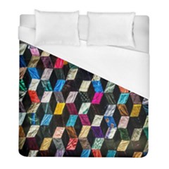 Abstract Multicolor Cubes 3d Quilt Fabric Duvet Cover (Full/ Double Size)