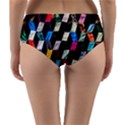 Abstract Multicolor Cubes 3d Quilt Fabric Reversible Mid-Waist Bikini Bottoms View4