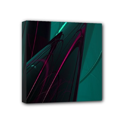 Abstract Green Purple Mini Canvas 4  X 4 