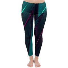 Abstract Green Purple Classic Winter Leggings