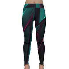 Abstract Green Purple Classic Yoga Leggings by Sapixe