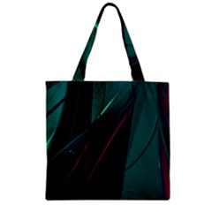 Abstract Green Purple Zipper Grocery Tote Bag by Sapixe