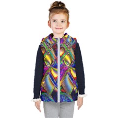 Abstract Digital Art Kid s Hooded Puffer Vest by Sapixe