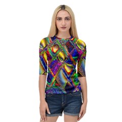 Abstract Digital Art Quarter Sleeve Raglan Tee