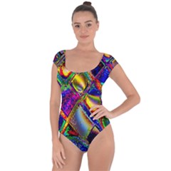 Abstract Digital Art Short Sleeve Leotard  by Sapixe