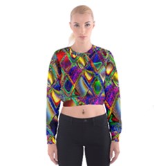 Abstract Digital Art Cropped Sweatshirt by Sapixe