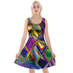 Abstract Digital Art Reversible Velvet Sleeveless Dress
