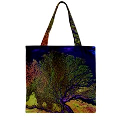 Lena River Delta A Photo Of A Colorful River Delta Taken From A Satellite Zipper Grocery Tote Bag by Simbadda