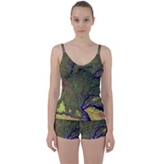 Lena River Delta A Photo Of A Colorful River Delta Taken From A Satellite Tie Front Two Piece Tankini by Simbadda