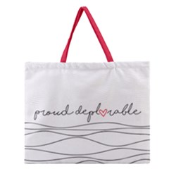 Proud Deplorable MAGA Women for Trump with Heart and handwritten text Zipper Large Tote Bag