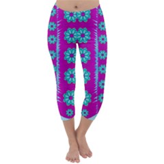 Fern Decorative In Some Mandala Fantasy Flower Style Capri Winter Leggings  by pepitasart