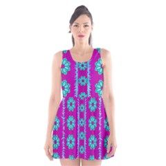 Fern Decorative In Some Mandala Fantasy Flower Style Scoop Neck Skater Dress by pepitasart