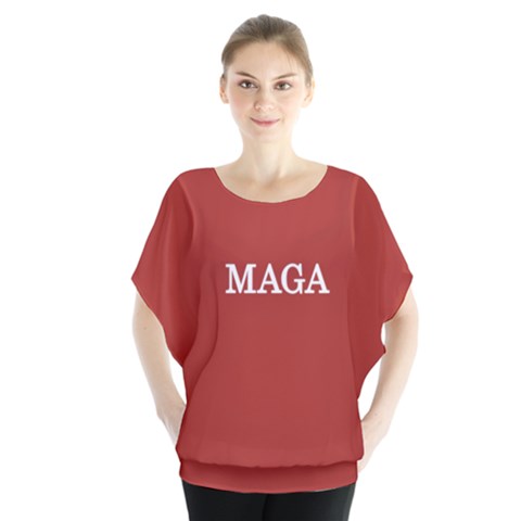 Maga Make America Great Again With Us Flag On Black Blouse by snek