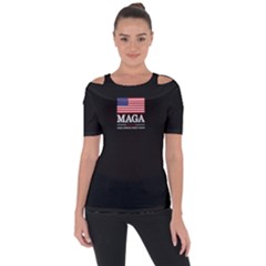 Maga Make America Great Again With Us Flag On Black Short Sleeve Top by snek