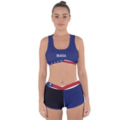 Maga Make America Great Again With Us Flag On Black Racerback Boyleg Bikini Set by snek