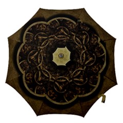 Abstract Steampunk Textures Golden Hook Handle Umbrellas (medium)
