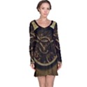 Abstract Steampunk Textures Golden Long Sleeve Nightdress View1