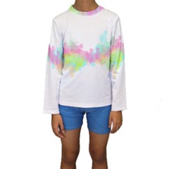 Abstract Color Pattern Colorful Kids  Long Sleeve Swimwear