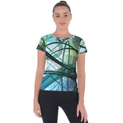Abstract Short Sleeve Sports Top 