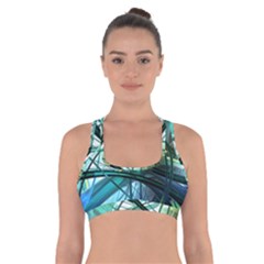 Abstract Cross Back Sports Bra