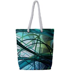 Abstract Full Print Rope Handle Tote (small)