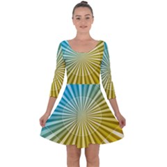 Abstract Art Art Radiation Quarter Sleeve Skater Dress