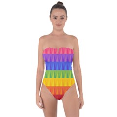 Abstract Pattern Background Tie Back One Piece Swimsuit