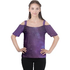 Abstract Purple Pattern Background Cutout Shoulder Tee