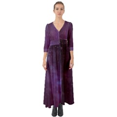 Abstract Purple Pattern Background Button Up Boho Maxi Dress