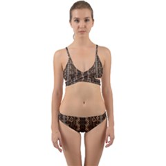 African Style Vector Pattern Wrap Around Bikini Set by Sapixe