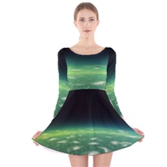 Alien Orbit Long Sleeve Velvet Skater Dress