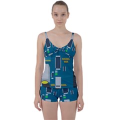 Amphisbaena Two Platform Dtn Node Vector File Tie Front Two Piece Tankini by Sapixe