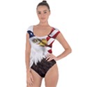 American Eagle Flag Sticker Symbol Of The Americans Short Sleeve Leotard  View1