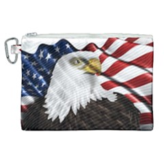 American Eagle Flag Sticker Symbol Of The Americans Canvas Cosmetic Bag (xl)