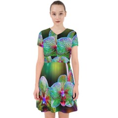 Alien Orchids Floral Art Photograph Adorable In Chiffon Dress