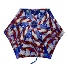 American Flag Red White Blue Fireworks Stars Independence Day Mini Folding Umbrellas by Sapixe