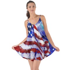 American Flag Red White Blue Fireworks Stars Independence Day Love The Sun Cover Up