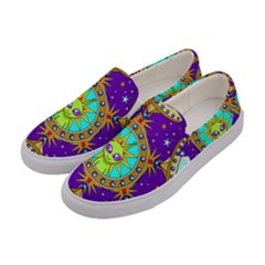 Alien Mandala Women s Canvas Slip Ons