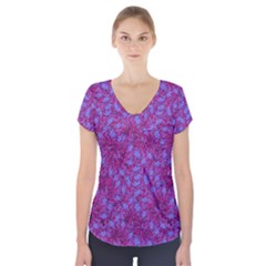 Grunge Texture Pattern Short Sleeve Front Detail Top by dflcprints